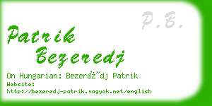 patrik bezeredj business card